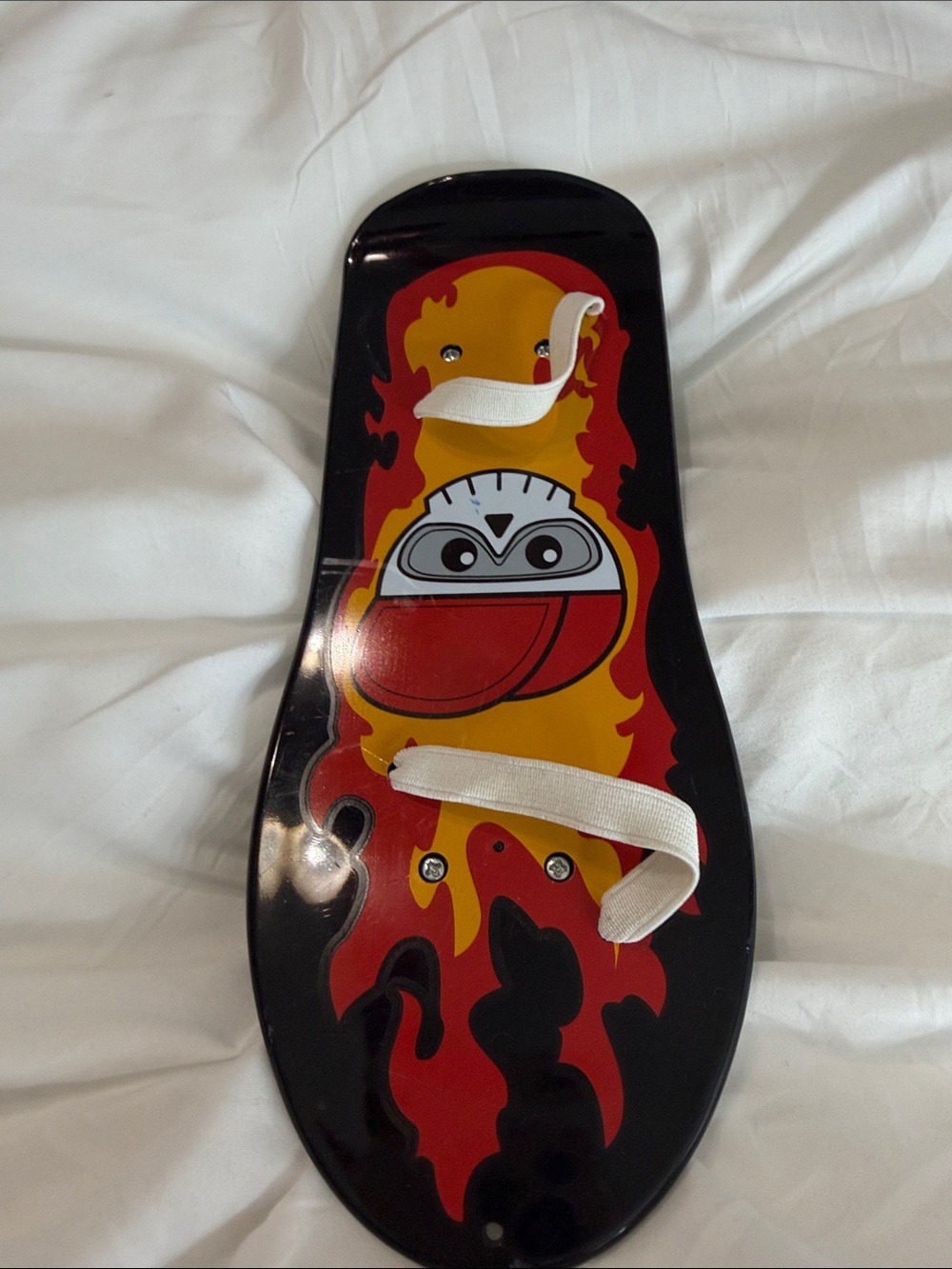 Build a bear Black Flame Graphic Skateboard with White Straps for bear